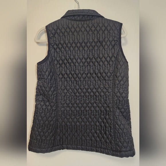 Land's End Black Vest Quilted Lined Zip SZ M (10-12) - Picture 2 of 9